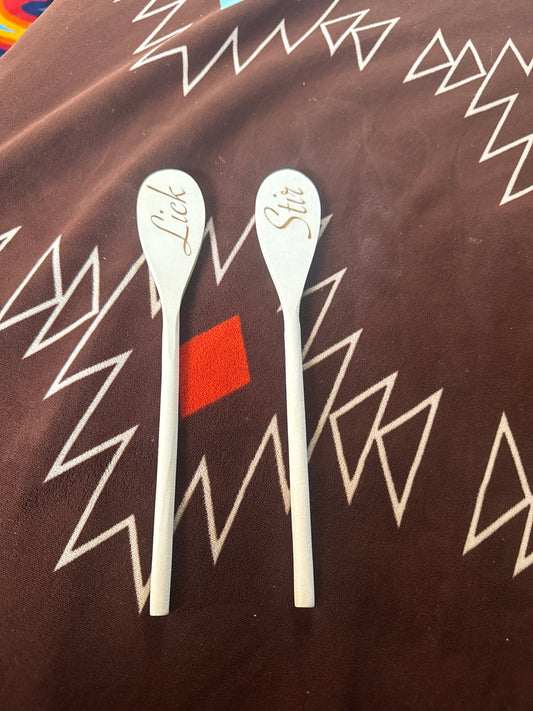 Lick and Stir wooden spoon set