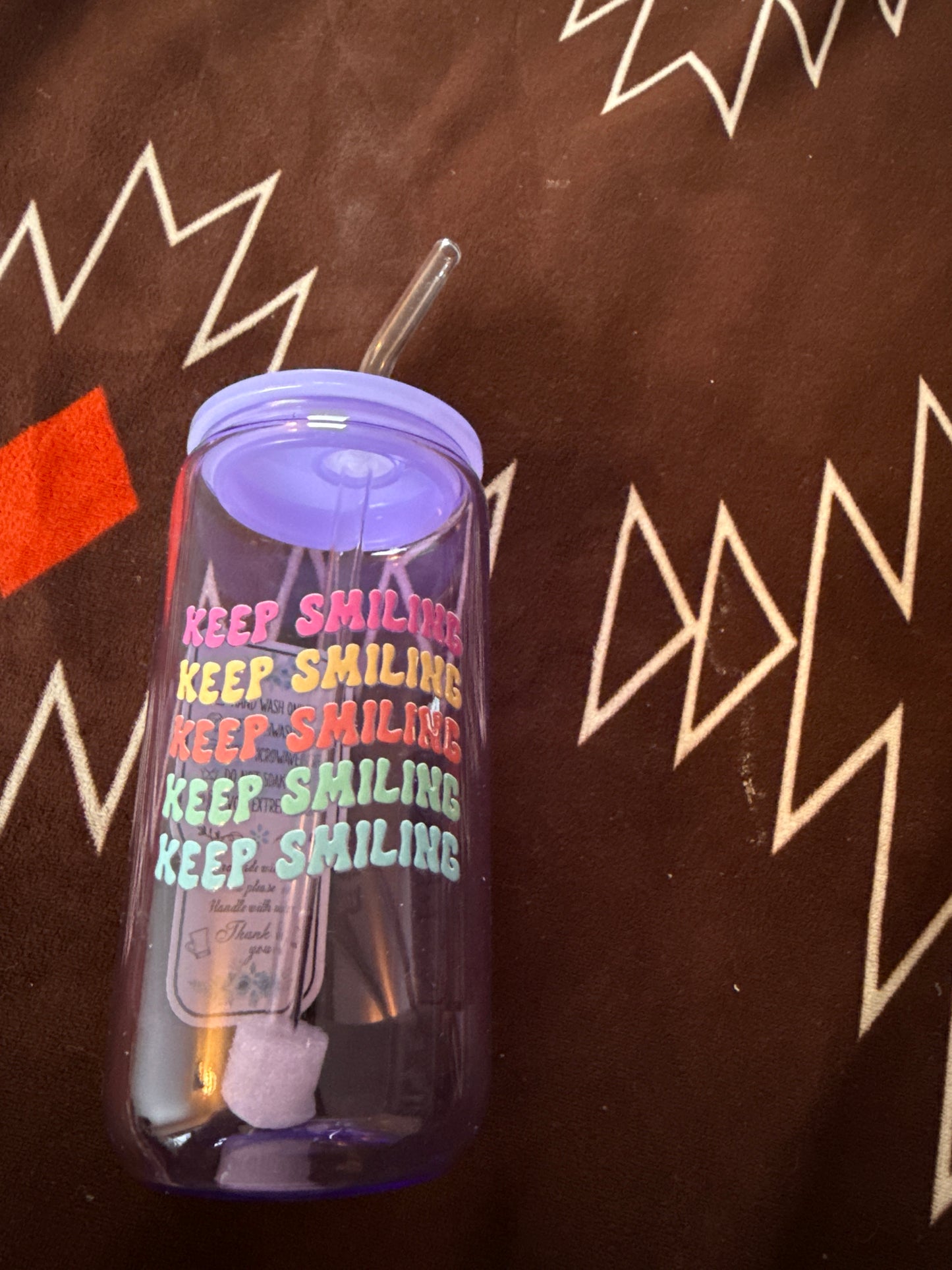 Keep Smiling Glass Cup