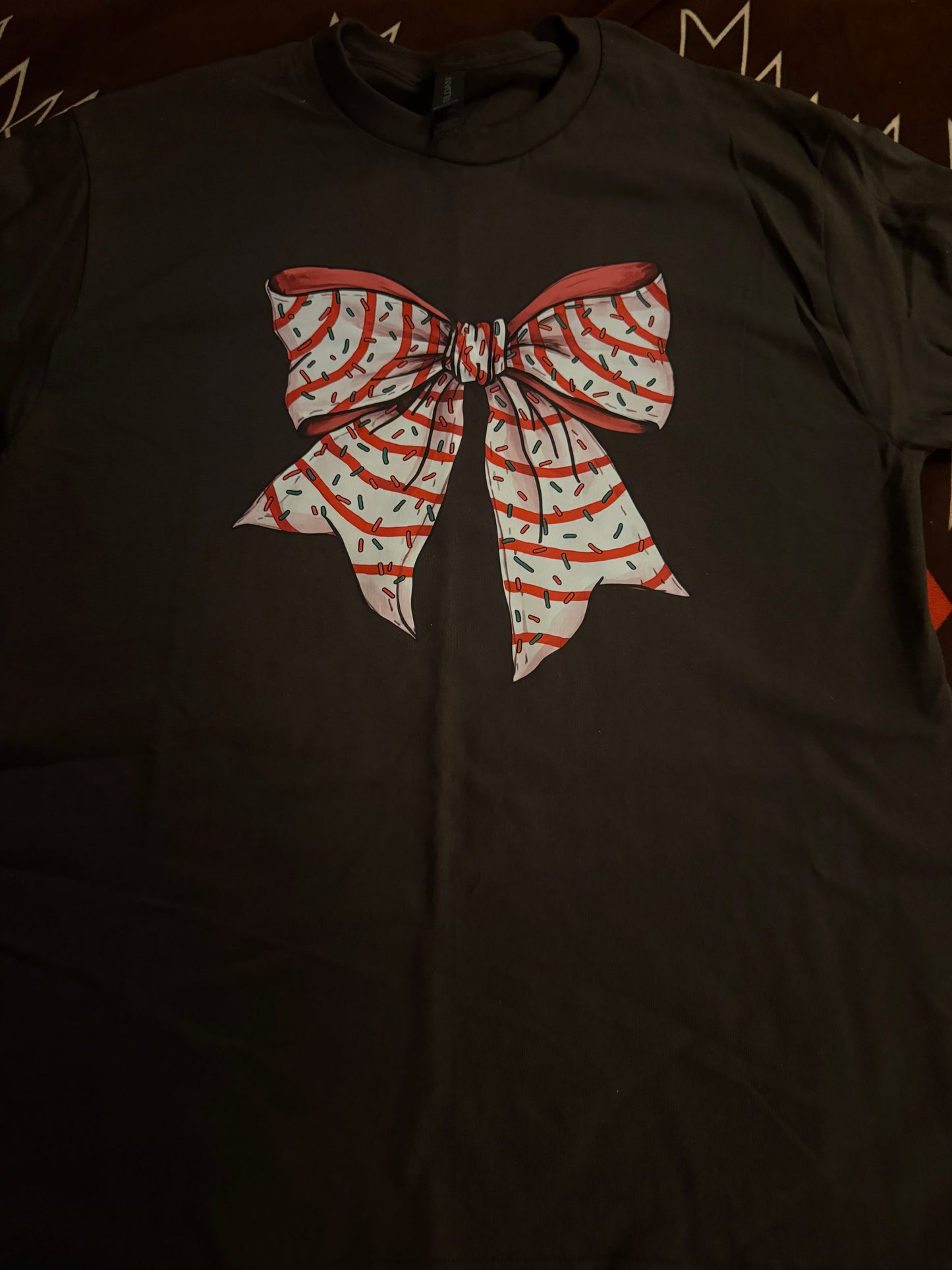 Christmas Tree Cake Bow Shirt