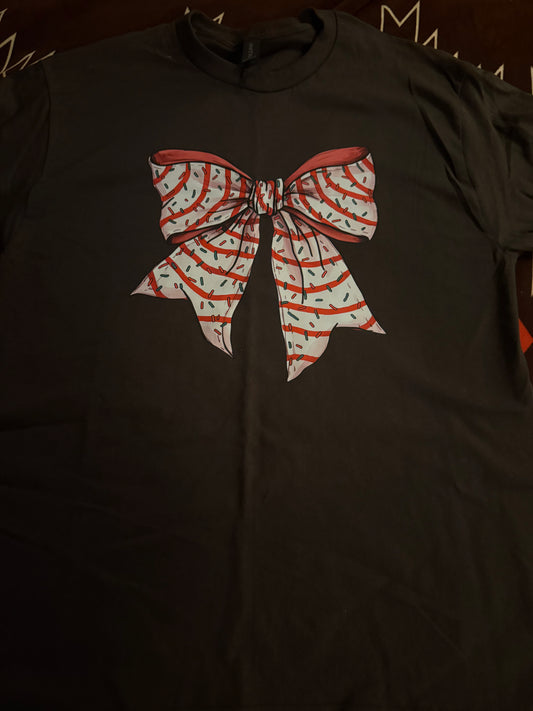 Christmas Tree Cake Bow Shirt